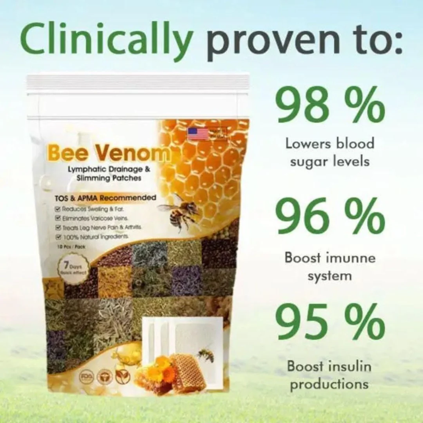 Bee Venom Pain Relief Detox Patches(10 Pcs)  Detox &amp; Slim Effortlessly with Bee Venom Foot Patches!